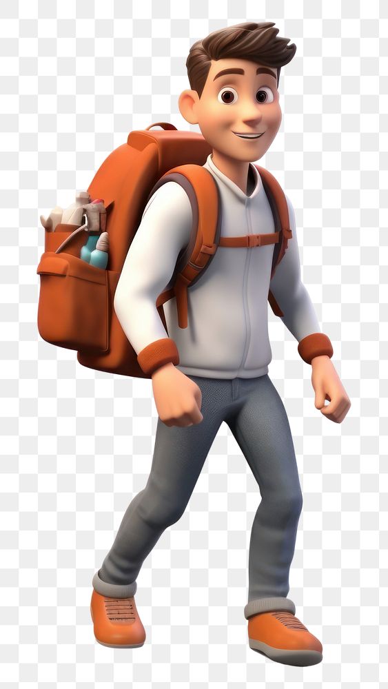 PNG Backpack cartoon bag transparent background. 
