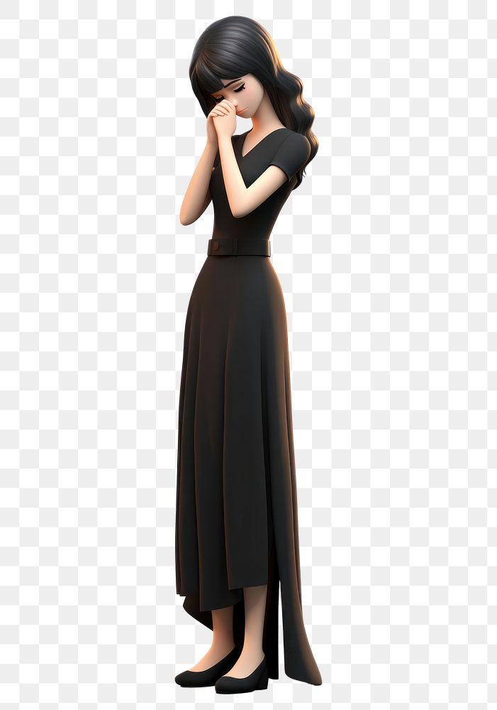 PNG Dress standing fashion cartoon. AI generated Image by rawpixel.