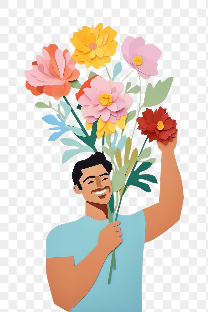 PNG Painting flower portrait holding. 