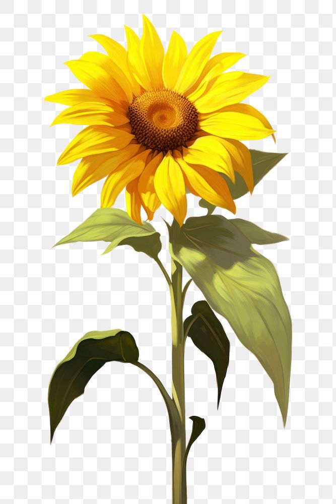 PNG Sunflower plant white background | Free PNG - rawpixel