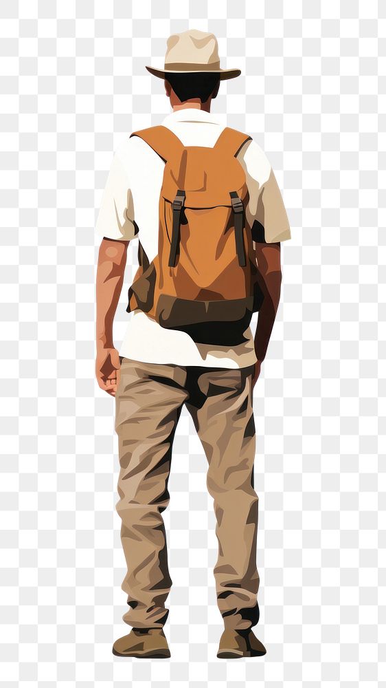 PNG Backpack adult man white background. AI generated Image by rawpixel.
