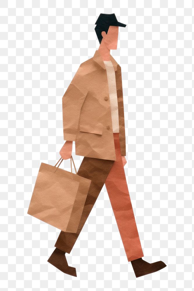 PNG Shopping handbag adult man. 