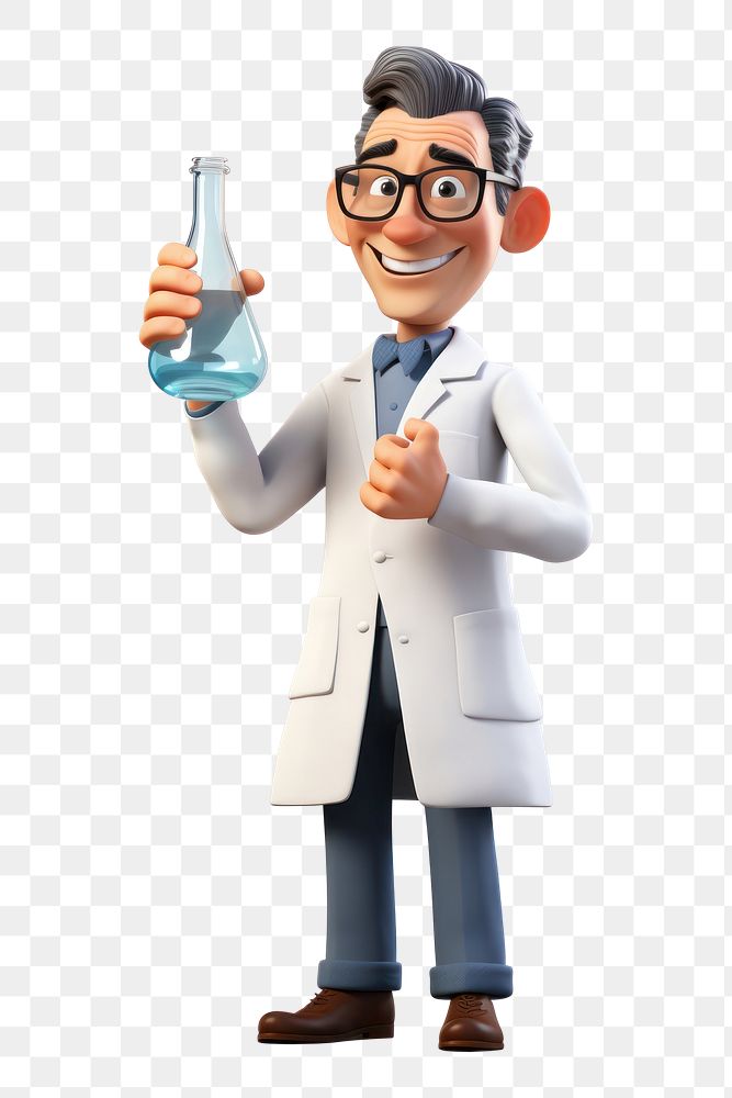PNG  Scientist holding cartoon adult. AI generated Image by rawpixel.