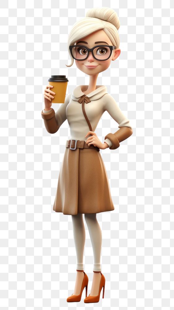 PNG Cartoon coffee adult woman. 