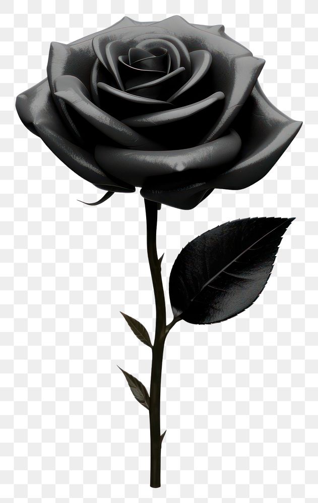 PNG Rose flower plant black. 