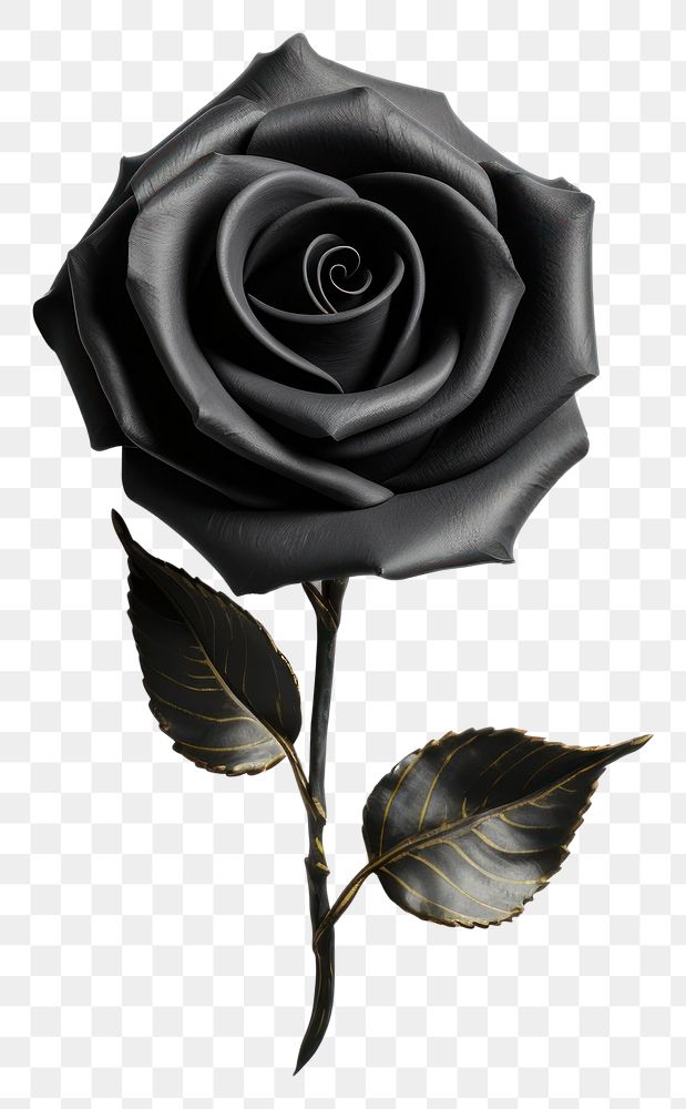 PNG Rose flower plant black. 