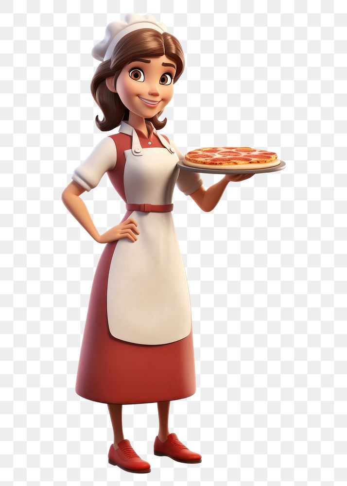 PNG Cartoon figurine pizza cook. 