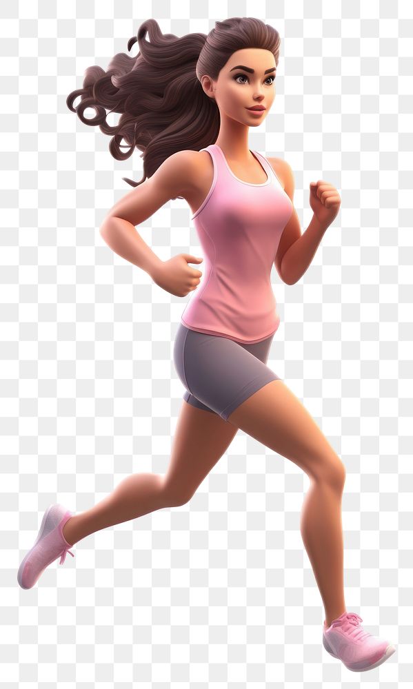 PNG Running jogging adult woman. 