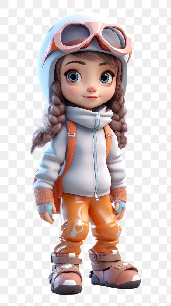 PNG Cartoon doll cute snow. AI generated Image by rawpixel.