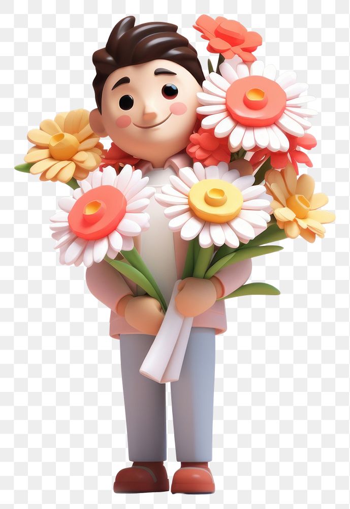 PNG Flower cartoon person plant. AI generated Image by rawpixel.