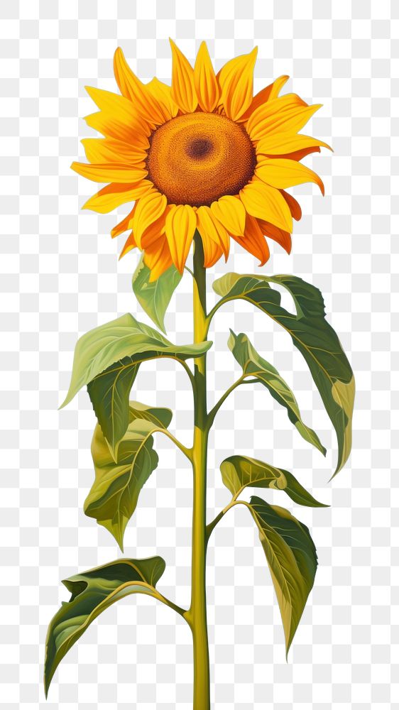 PNG Sunflower painting plant blue. | Premium PNG - rawpixel