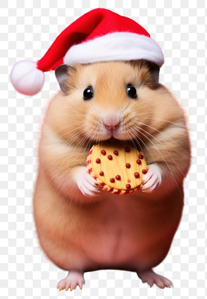 PNG Hamster christmas portrait holding transparent background