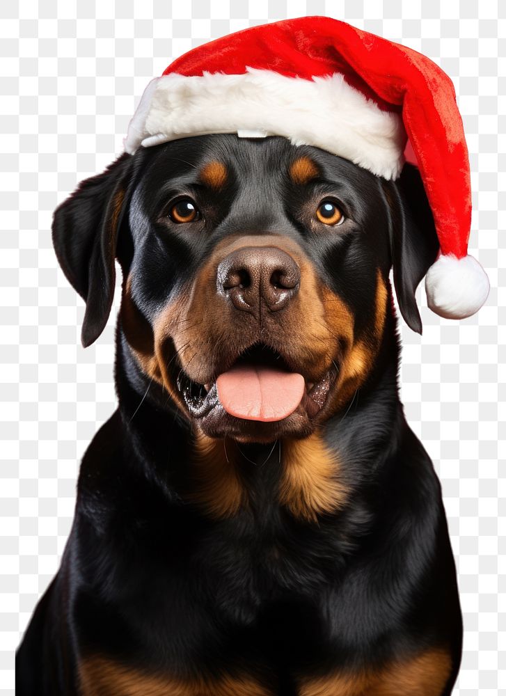 PNG Rottweiler christmas portrait mammal transparent background