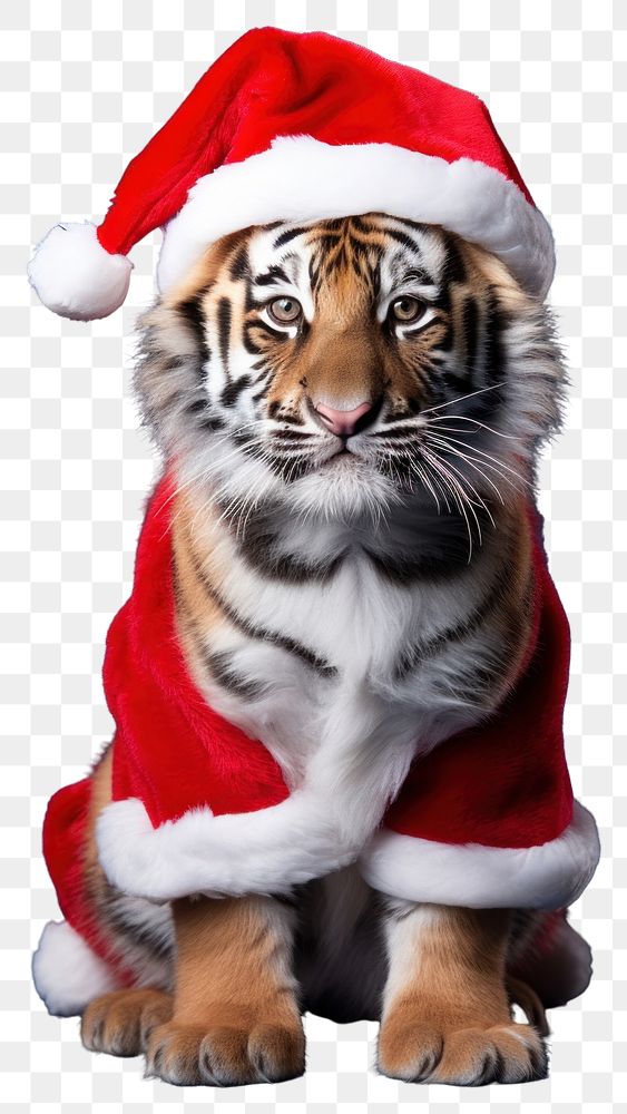 PNG Tiger christmas mammal animal transparent background