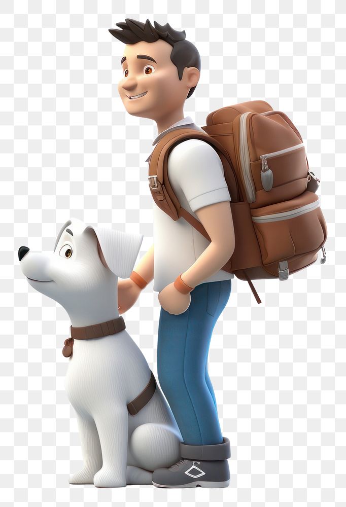 PNG Dog figurine backpack cartoon. AI generated Image by rawpixel.