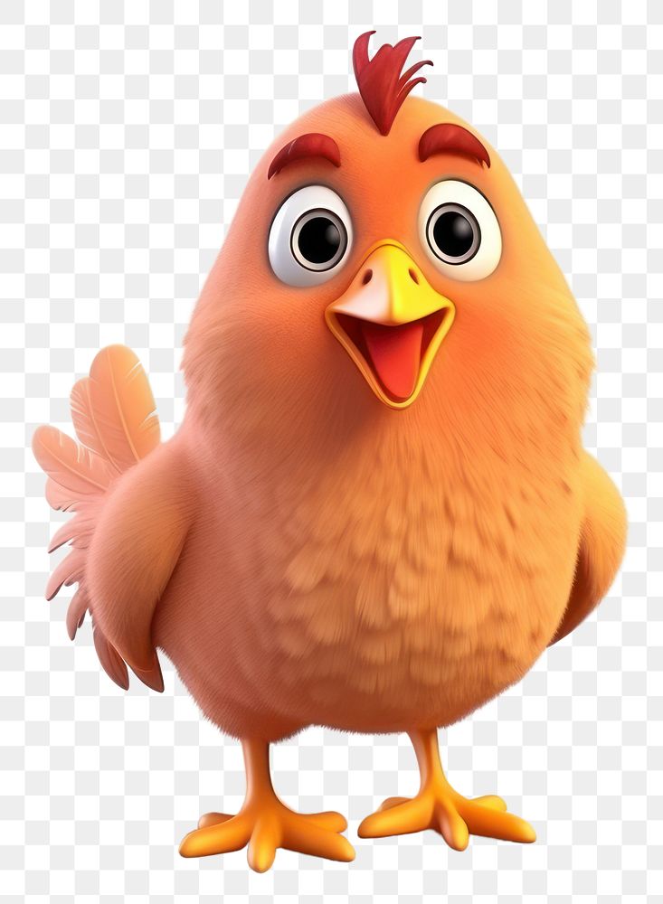 PNG  Chicken cartoon animal bird. AI generated Image by rawpixel.