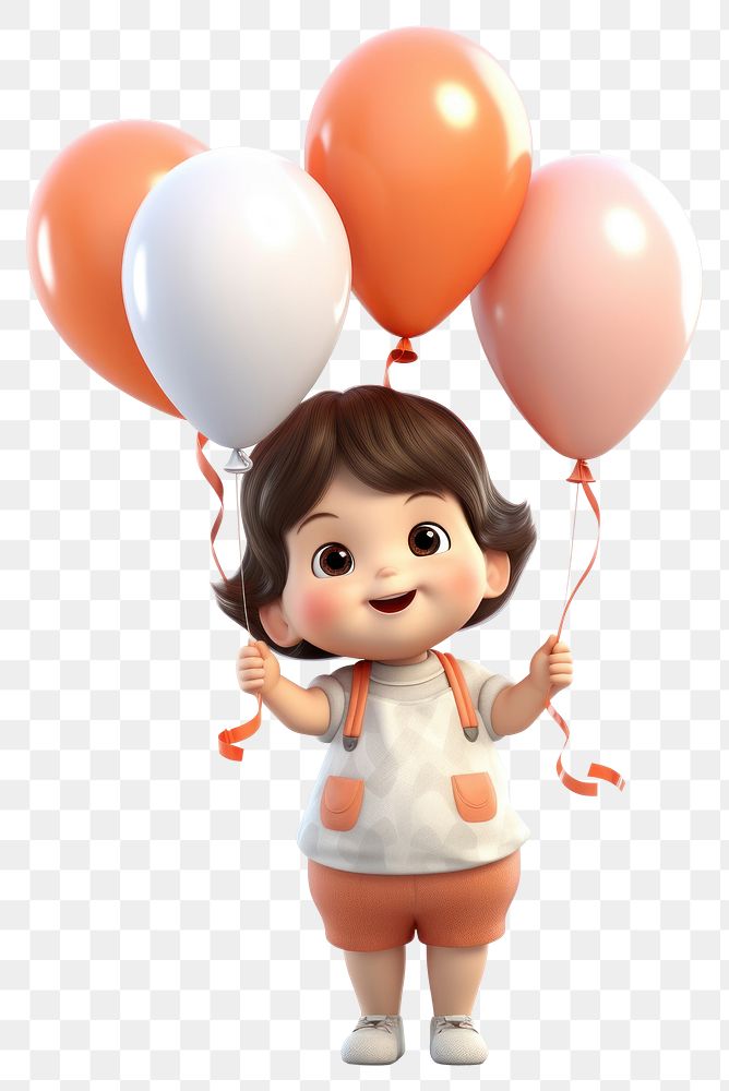 PNG Balloon birthday smiling cartoon. AI generated Image by rawpixel.