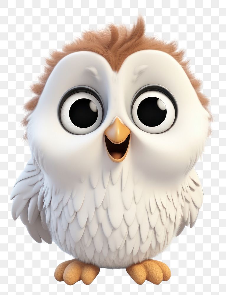 PNG Owl cartoon animal white. 