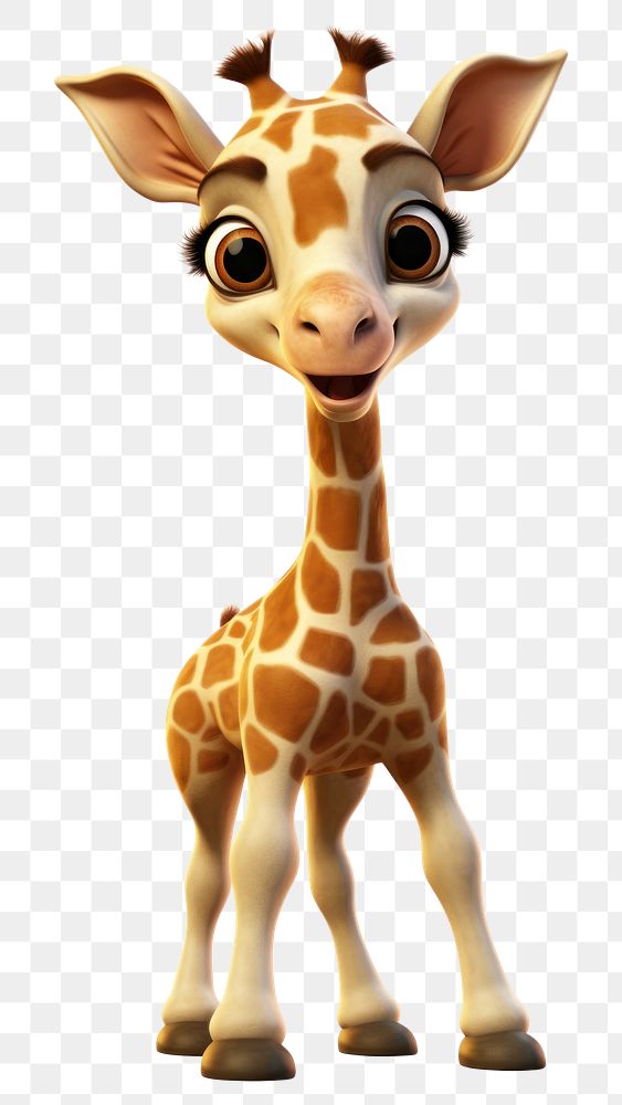 PNG Giraffe cartoon animal mammal. 