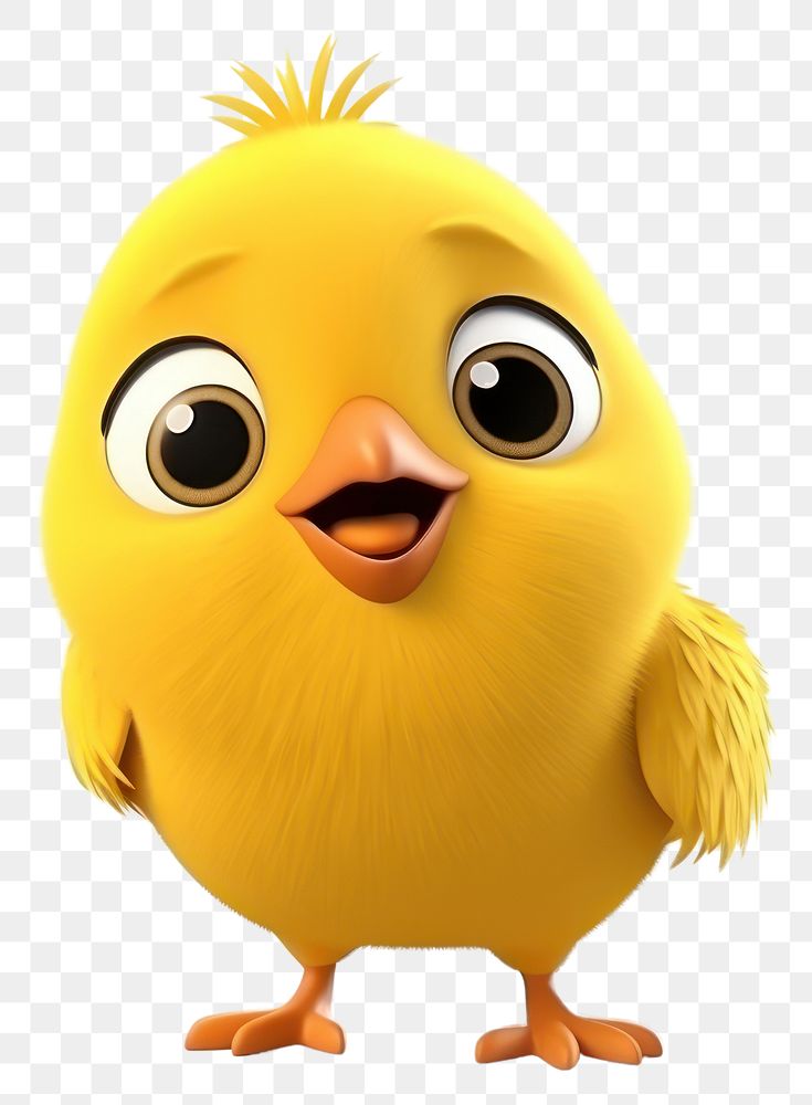 PNG Cartoon animal yellow bird. AI generated Image by rawpixel.