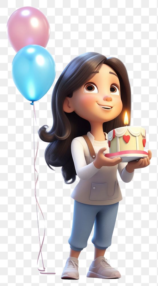 PNG  Birthday balloon smiling cartoon. AI generated Image by rawpixel.