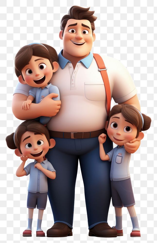 PNG Cartoon family adult cute. AI generated Image by rawpixel.