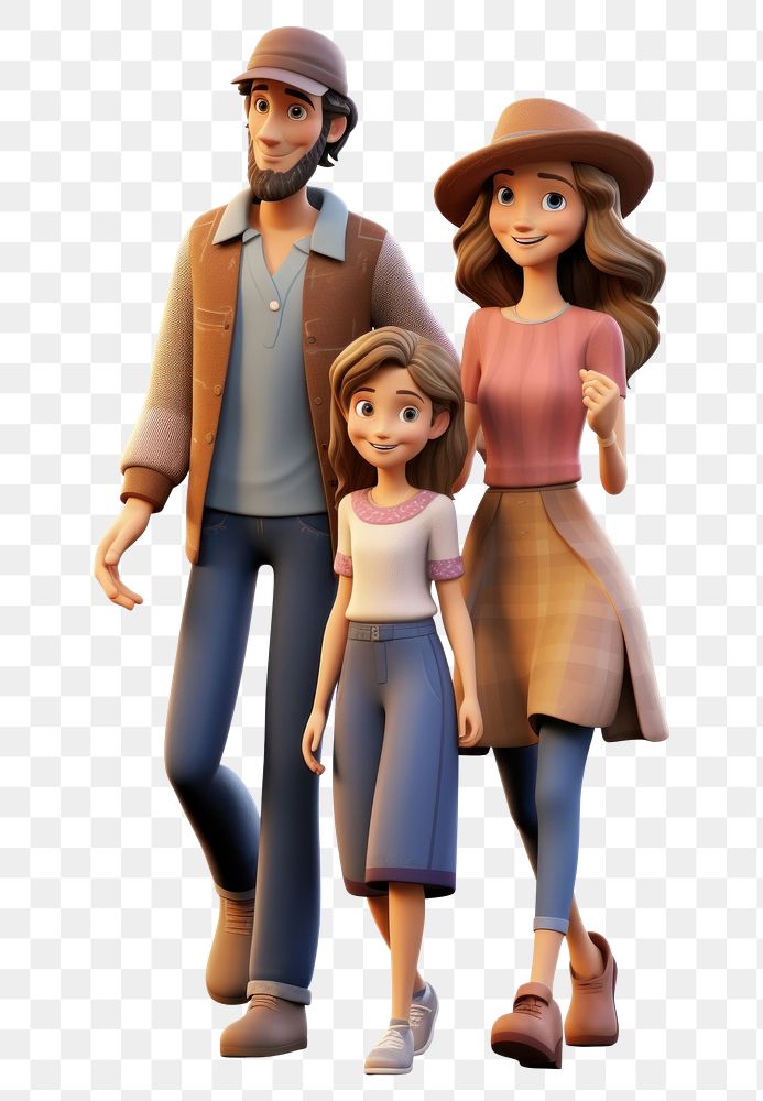 PNG Walking cartoon family father. AI generated Image by rawpixel.