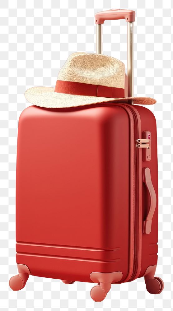 PNG Suitcase luggage bag red. AI generated Image by rawpixel.