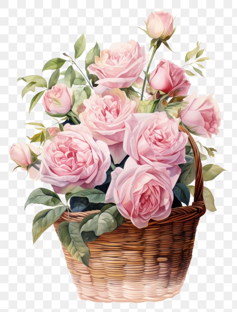 PNG Basket rose flower plant transparent background