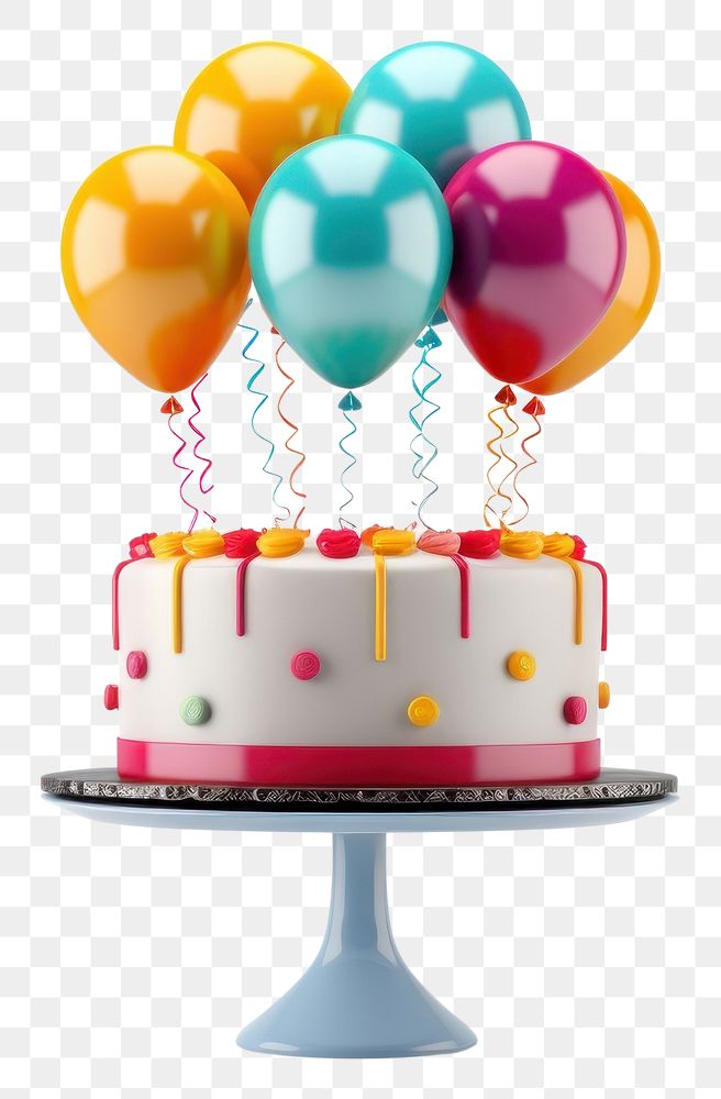 PNG Balloon party cake birthday transparent background