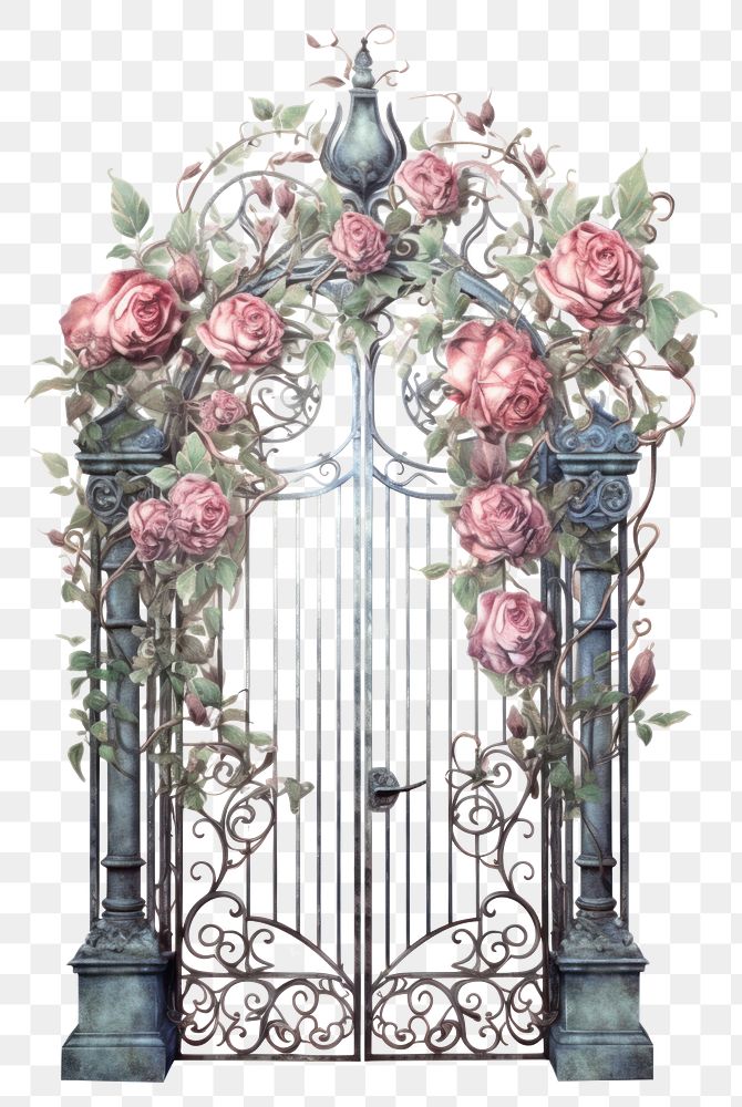 PNG Gate rose flower plant transparent background