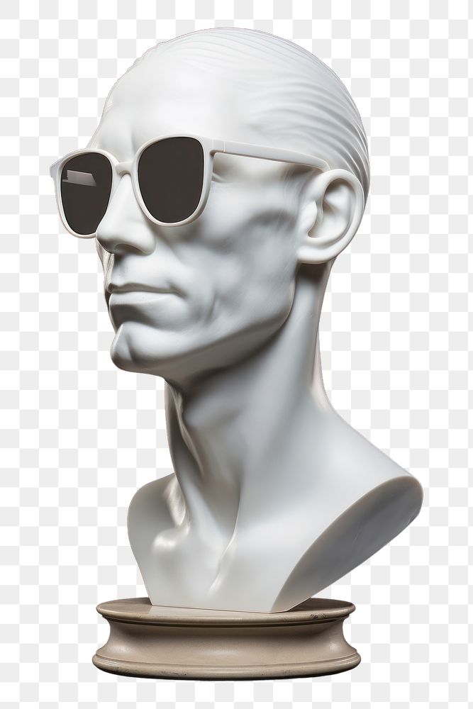 PNG Sculpture porcelain glasses statue. AI generated Image by rawpixel.