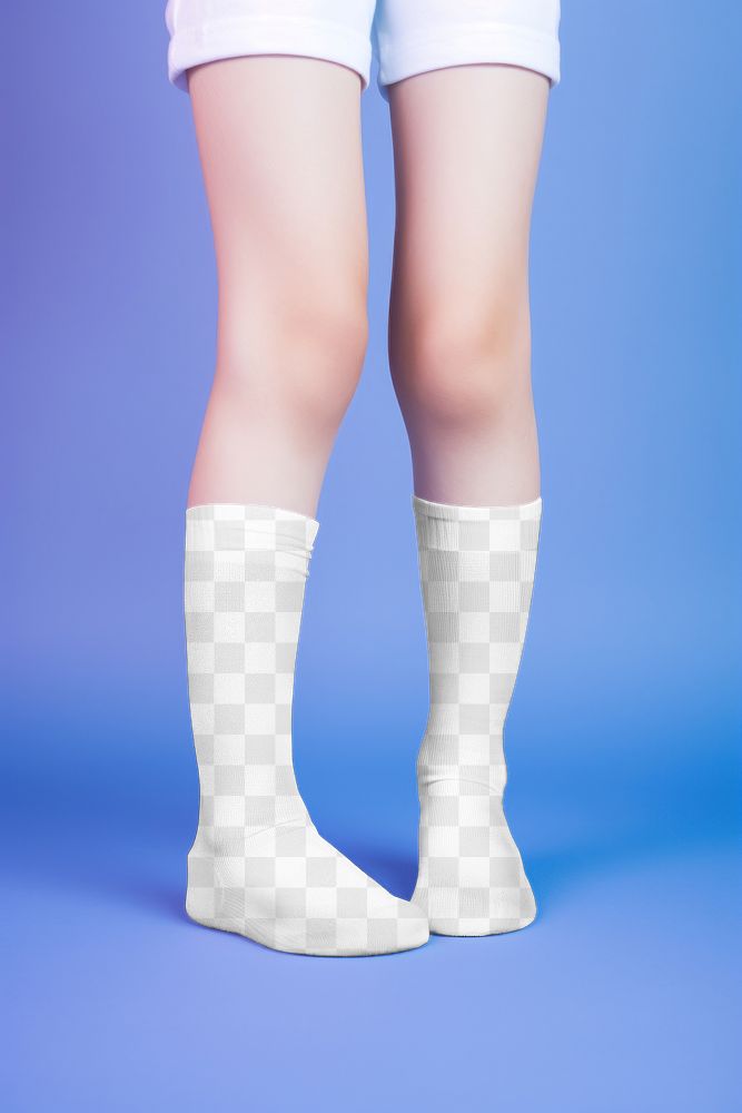Knee socks, png transparent mockup