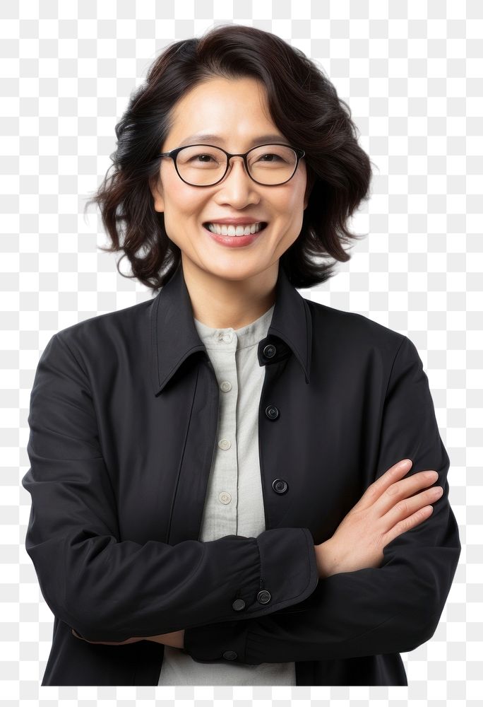 PNG Portrait glasses adult smile. 