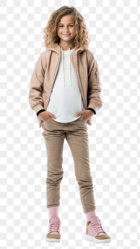PNG Sweatshirt standing jacket khaki. AI generated Image by rawpixel.