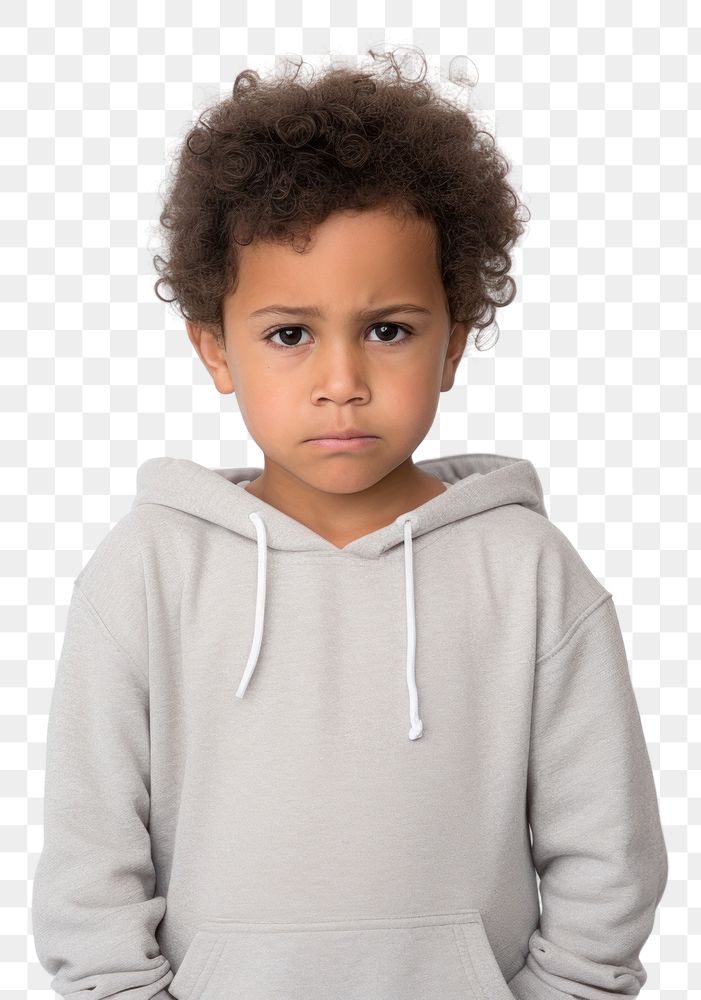 PNG Sweatshirt portrait child disappointment. AI generated Image by rawpixel.