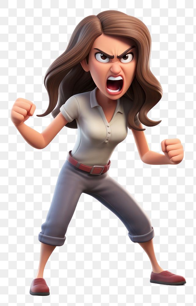 PNG Cartoon anger adult woman. AI generated Image by rawpixel.