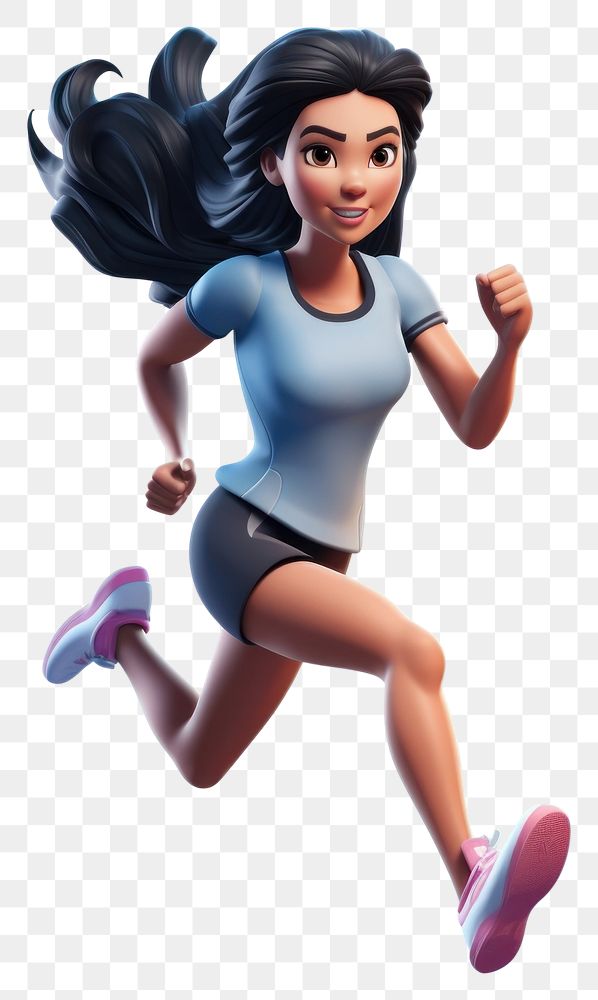 PNG Running female adult determination. AI generated Image by rawpixel.