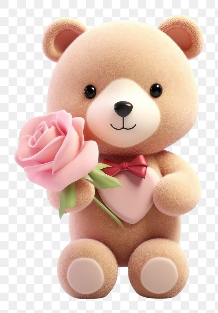 PNG Cute rose bear toy. AI generated Image by rawpixel.