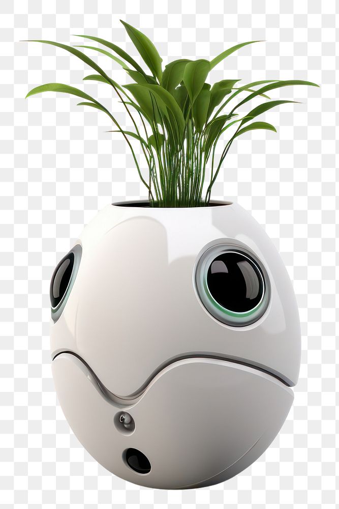 PNG  Vase technology cartoon plant. AI generated Image by rawpixel.