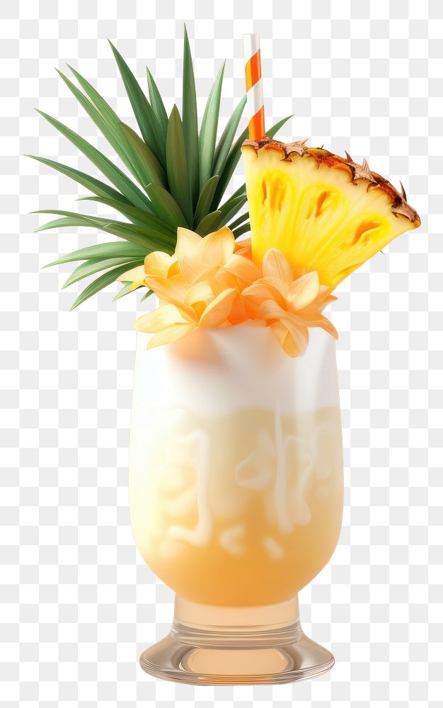 PNG Pineapple cocktail fruit drink. AI generated Image by rawpixel.