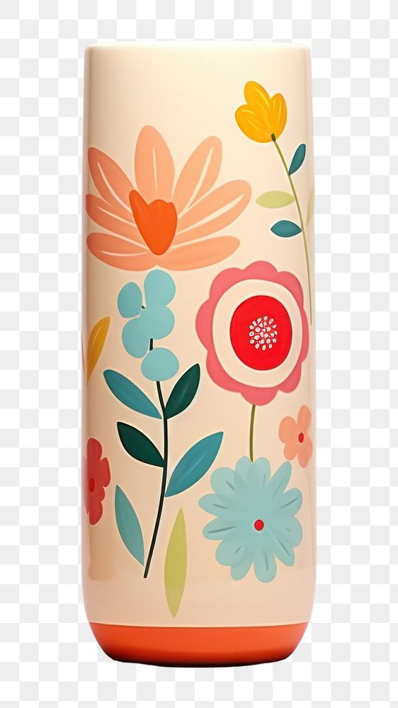 PNG  Vase cylinder pattern art. AI generated Image by rawpixel.