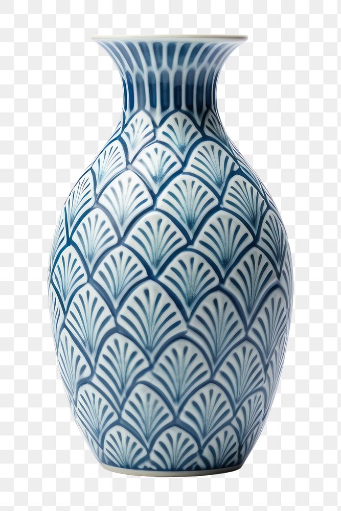 PNG Vase porcelain pottery pattern. 