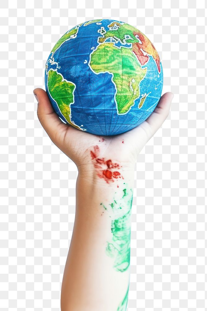 PNG Planet globe earth hand. 