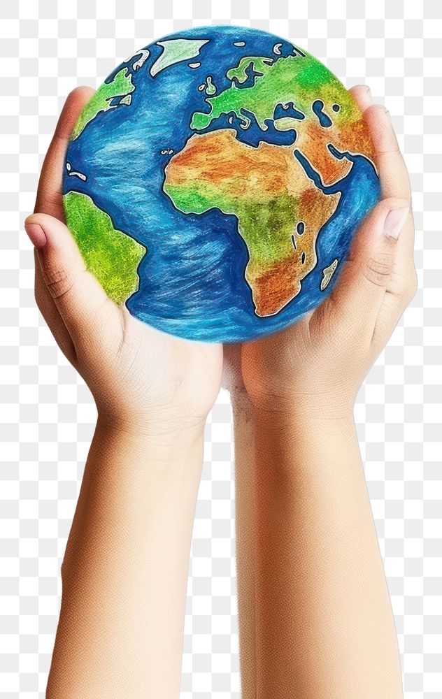 PNG Holding planet globe adult. 