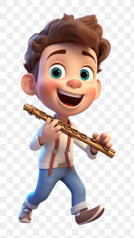 PNG Cartoon flute cute face. 