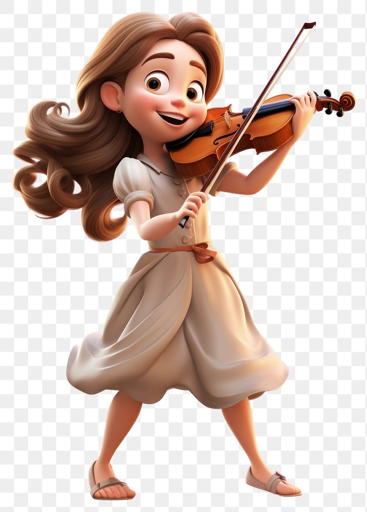PNG Violin cartoon white background performance. 