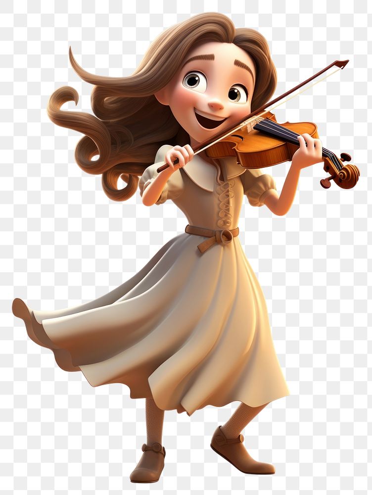 PNG Violin cartoon white background performance. 