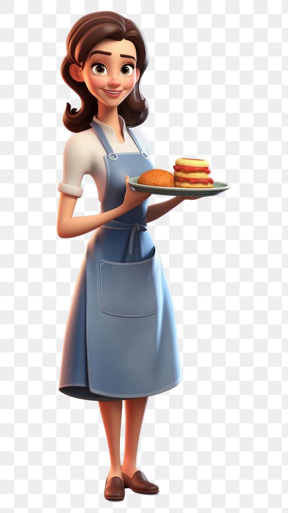 PNG Smiling cartoon adult women.