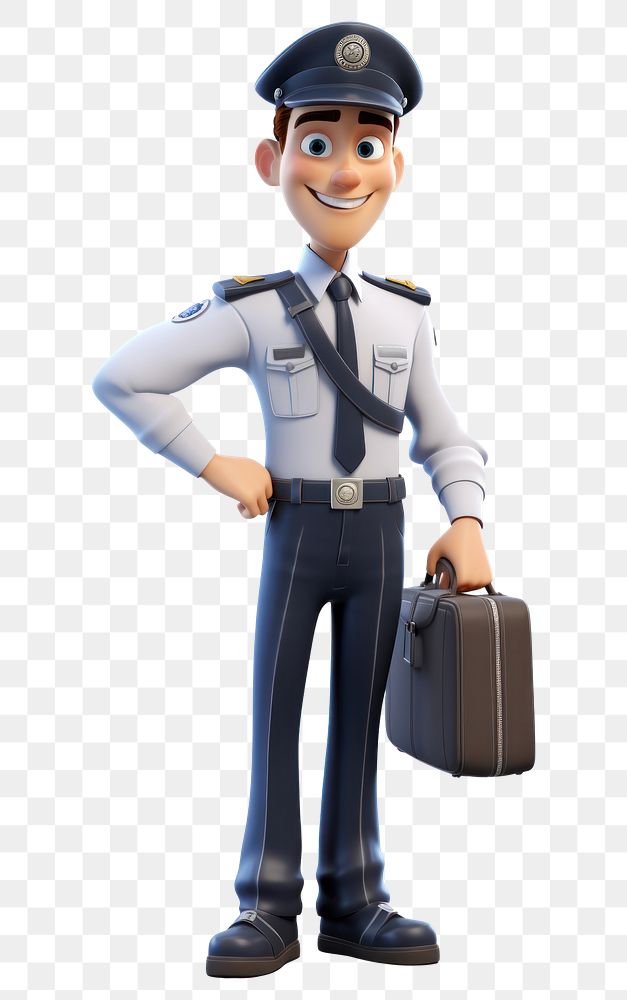PNG Security cartoon officer white background. AI generated Image by rawpixel.